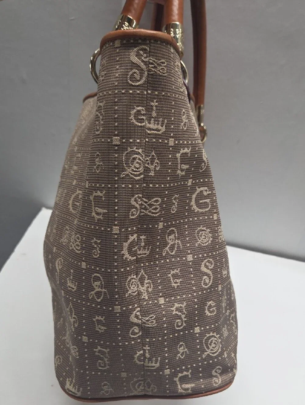 Lancel Daligramme Taupe Patterned Tote with Leather Trim Salvador Dali 2012 - Picture 14 of 16